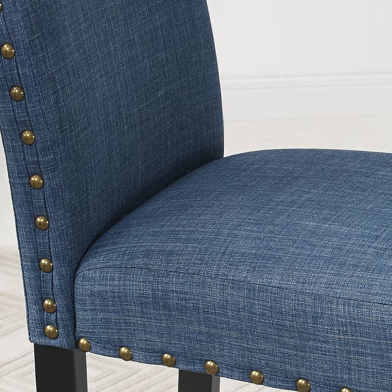 Round Dining Table Set Mid-Century Modern Dining Table Set Counter Height Dining Table and Chair Set with Nailhead Accents