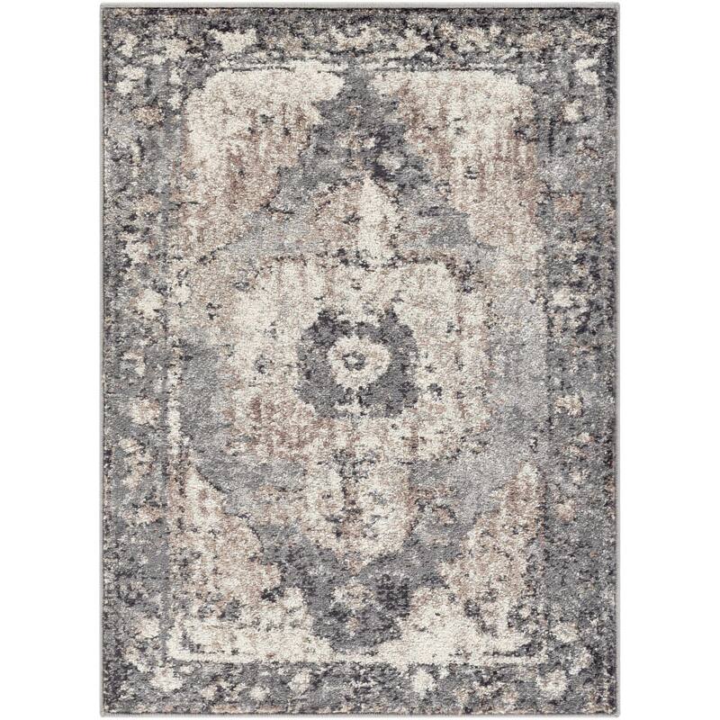 Hauteloom Newalla Living Room, Bedroom Area Rug - Camel, Charcoal, Dark Brown - 12' x 15'
