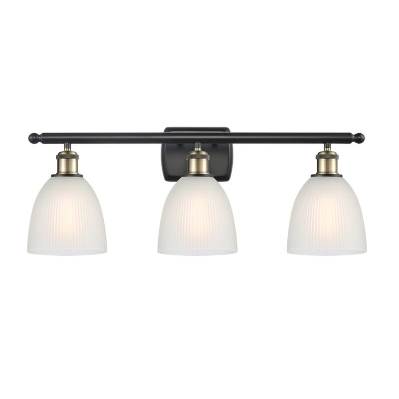 Innovations Lighting Castile 3 Light 26" Wide Bathroom Vanity Light - Black Antique Brass / White