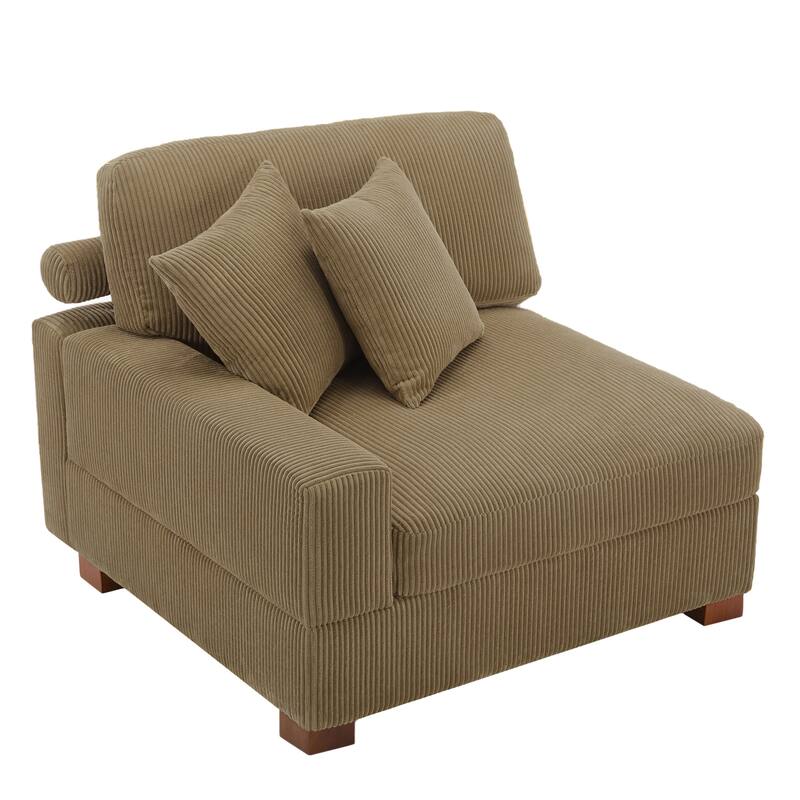 Corduroy Armchair Sofa Corner Chairs With Pillows