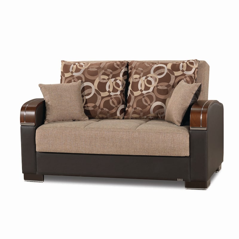 Collection Upholstered Convertible Loveseat With Storage