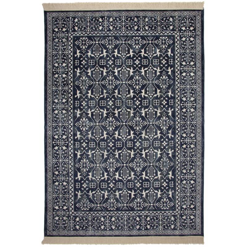 Navy/White Area Rug 8x10 - 8' x 10' - Navy