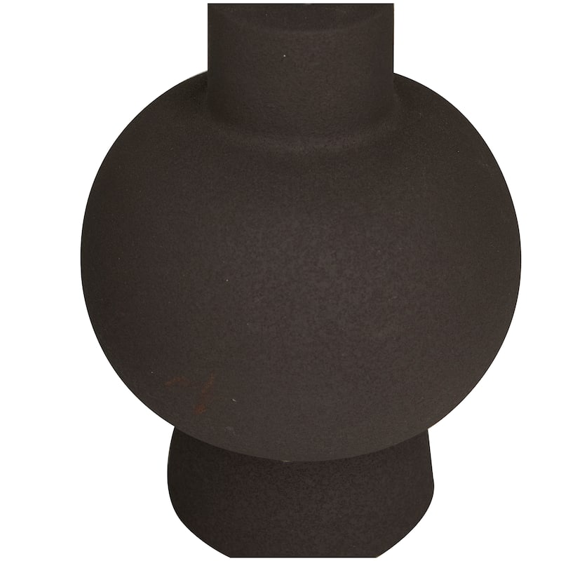 CosmoLiving by Cosmopolitan Black Ceramic Gourd Style Base Room Table Lamp with Drum Shade