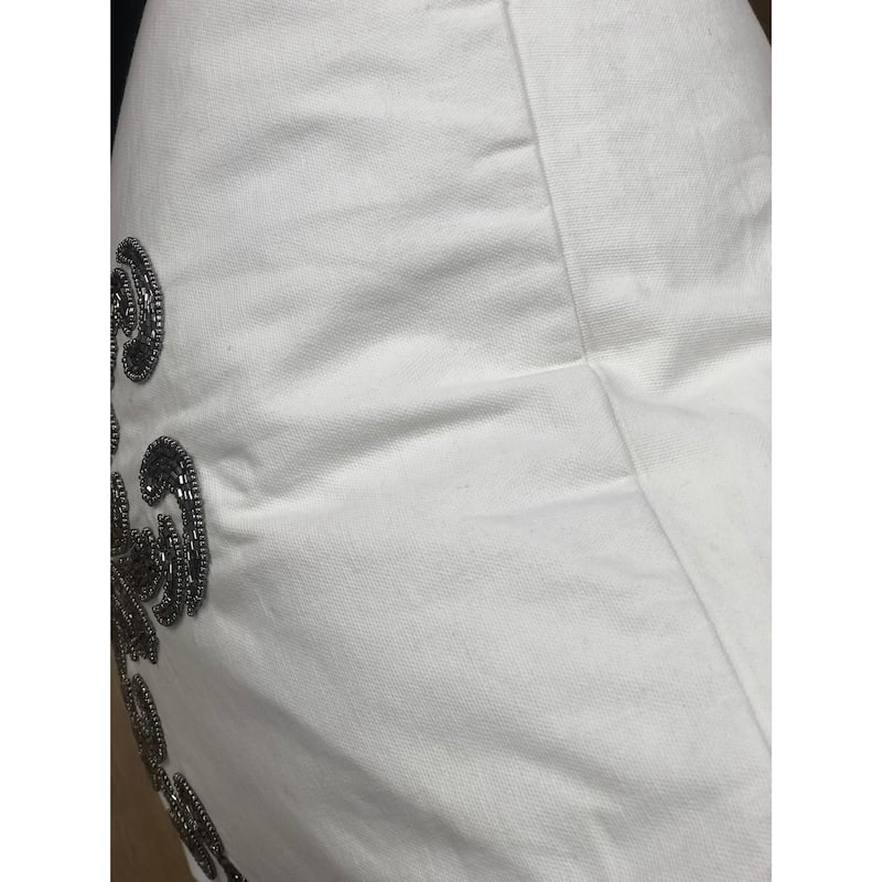 Pillow - Romano 20" x 20" with Beaded Embroidery - Feather / Down Fill