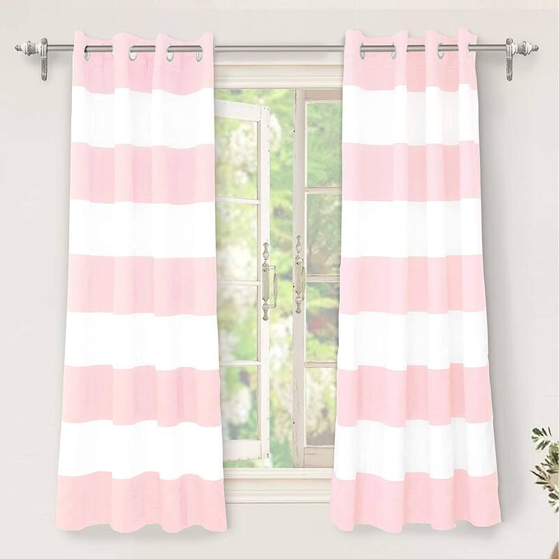 DriftAway Mia Stripe Room Darkening Curtain Panel Pair