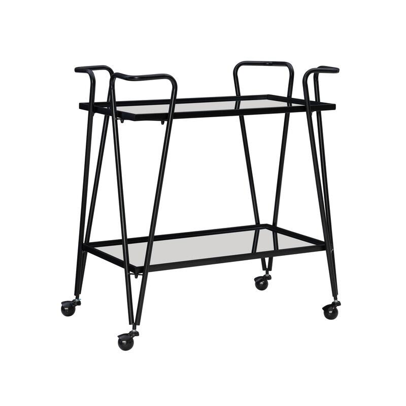 Rosa Mid-Century 2-Teir Rolling Metal Bar Cart