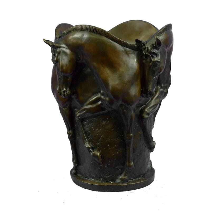 Trophy Horse Centerpiece Hot Cast By Lost Wax Horse Vase Bronze Sculpture Figure