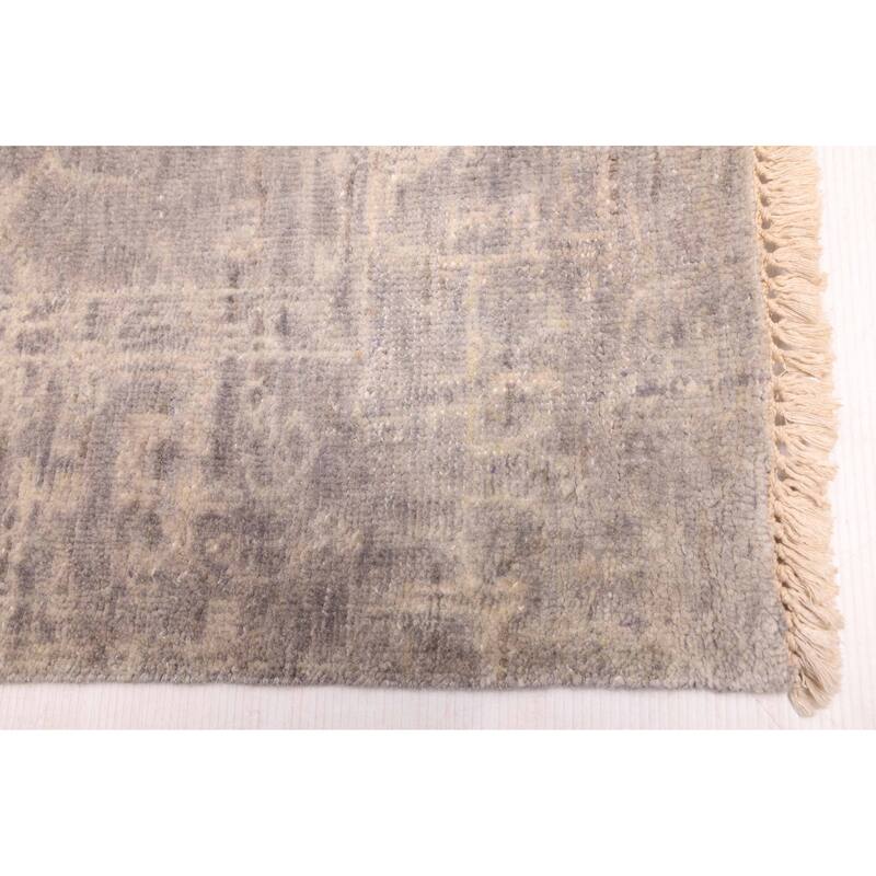 ECARPETGALLERY Hand-knotted Finest Oushak Dark Grey Wool Rug - 6'2 x 8'9