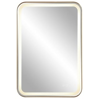 Uttermost Crofton Lighted Brass Vanity Mirror - 22.25"x 32.25"