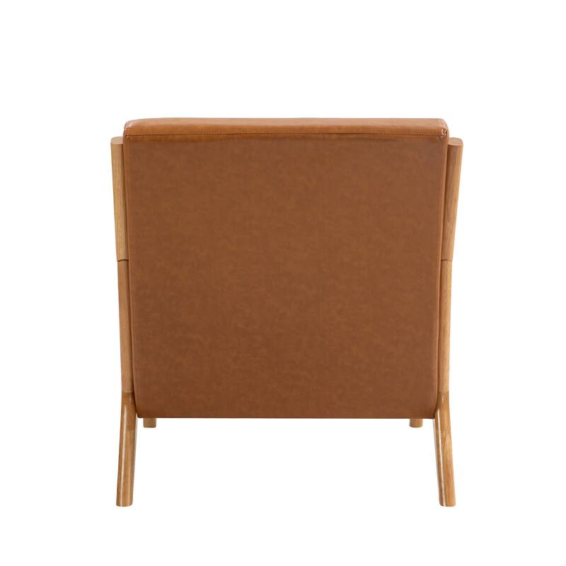 Mid Century Solid Wood Upholstered Accent Chair