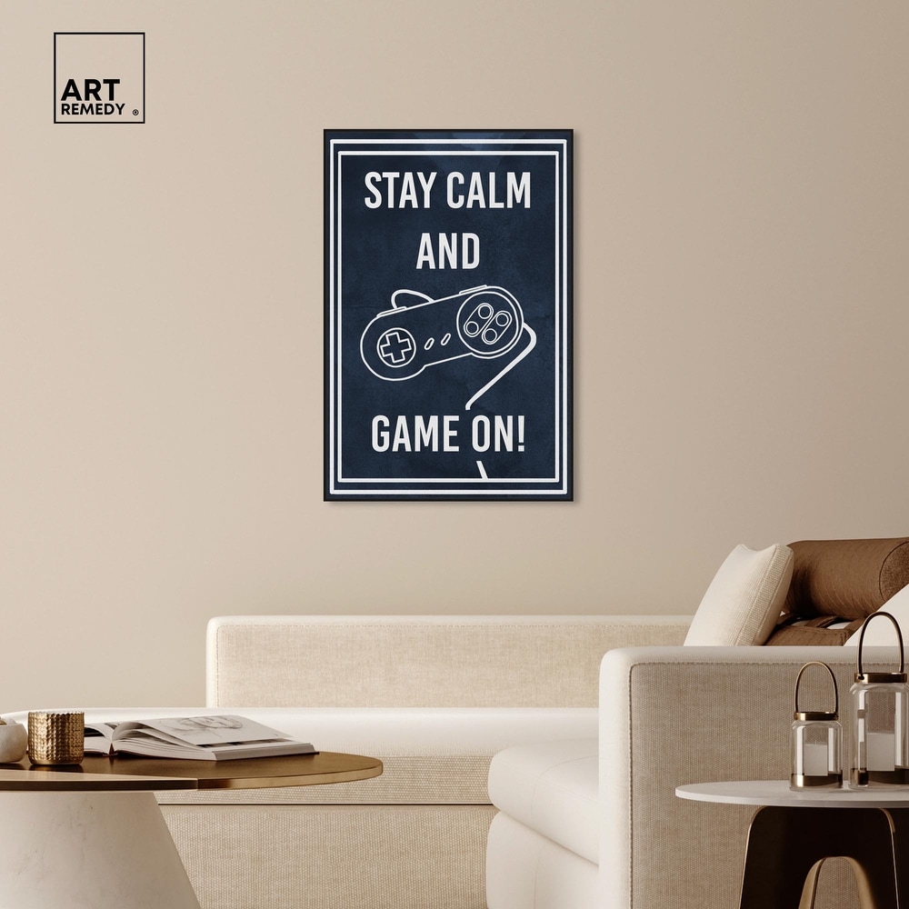 Stay Calm + Game On! Canvas Art