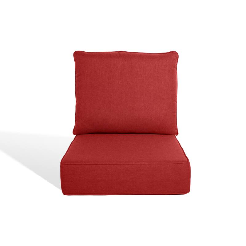 Pocassy 22"x24"x6" Thick Cushions Pillows Indoor & Outdoor Cushion - 1 Set Seat & Back Cushion - Red Cushion