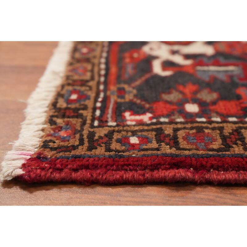 Hand Knotted Oriental 100% Wool Carpet Traditional Medallion Red Heriz Area Rug - 9' 8'' X 7' 3''