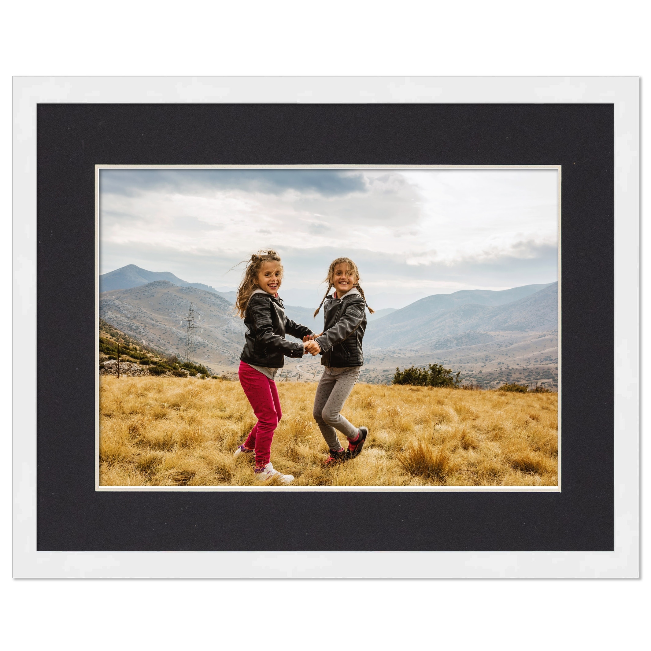 30x40 Frame with Mat - Black 32x42 Frame Wood Made to Display Print or  Poster Measuring 30 x 40 Inches with Black Photo Mat