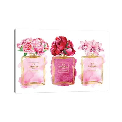 iCanvas "Three Perfume Bottles In Pink" by Amanda Greenwood Canvas Print