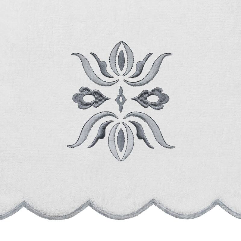 Authentic Hotel and Spa 100% Turkish Cotton FLOWER CREST Scallop Towel Collection