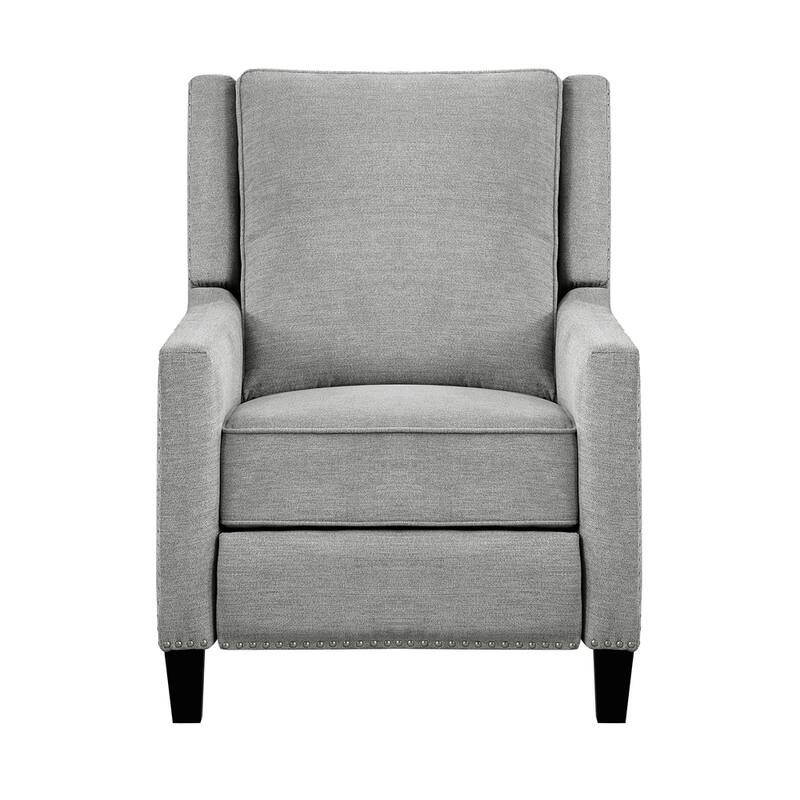 Textured Fabric Upholstered Reclining Chair with Nailhead Trim