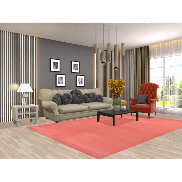 Pink Gabbeh Modern Area Rug Handmade Wool Carpet - 6'6" x 9'9"