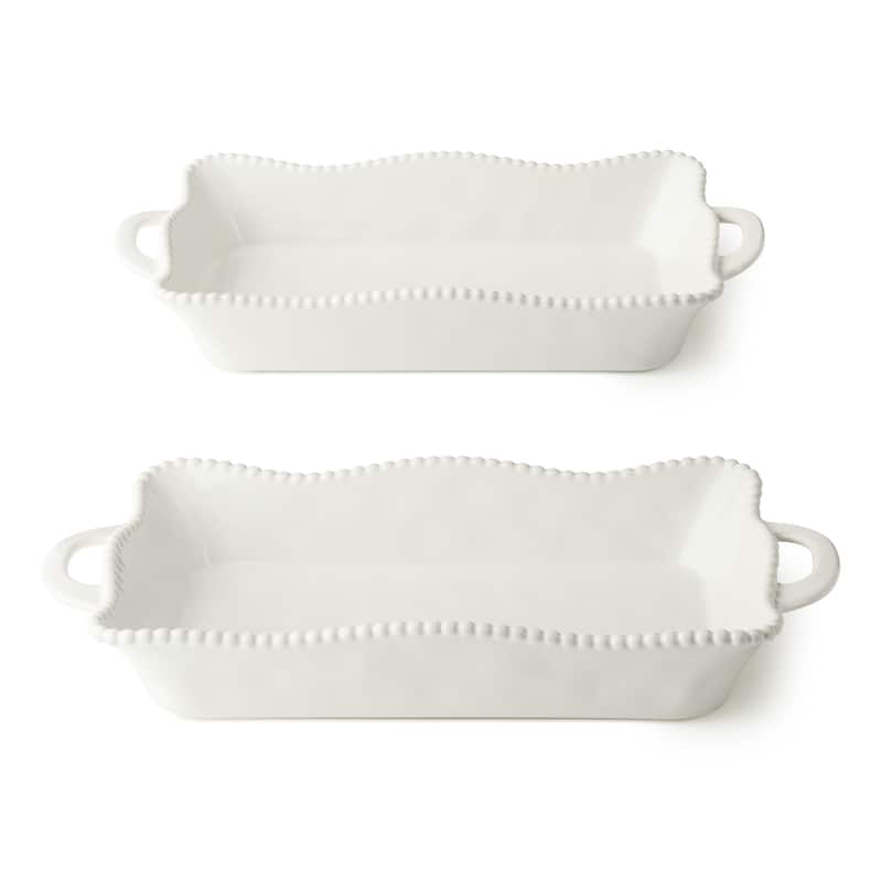 Certified International Perlette Cream Medium Rectagular Baker 16.25" x 8.5"