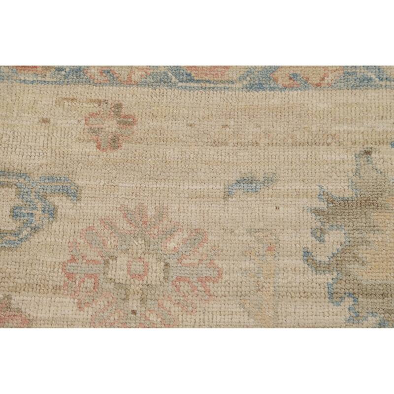 Vegetable Dye Oushak Turkish Rug Hand-Knotted Wool Carpet - 8'1"x 10'0"