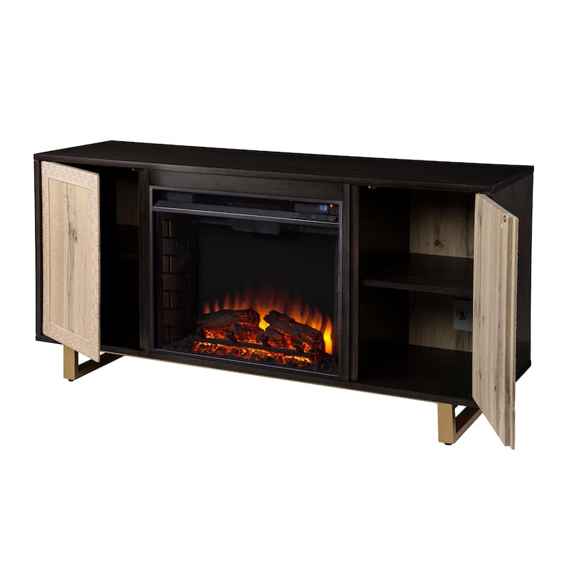 SEI Furniture Willington Electric Media Fireplace w/ Carved Details