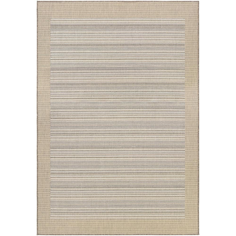 Dream Decor Rugs Samantha Stripes Tan Indoor Outdoor Area Rug
