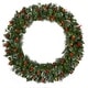 preview thumbnail 2 of 8, National Tree Company 48 in. Wintry Pine® Wreath with 22 Cones, 44 Red Berries, Snowflakes & 200 Clear Lights-UL-408 Tips