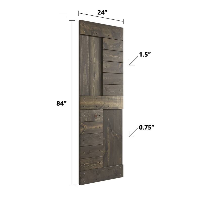 Coast Sequoia 48in/60in/72in/84in x 84in S Series Pine Wood Double Sliding Barn Door With Hardware Kit