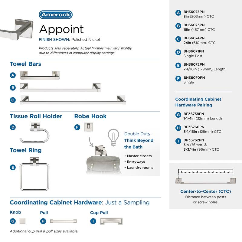 Amerock Appoint 7-1/16" Wall Mounted Towel Ring