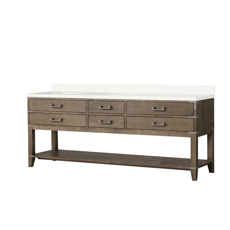 Norwalk 60 in W x 22 in D Black Oak Double Bath Vanity and Cultured Marble Top