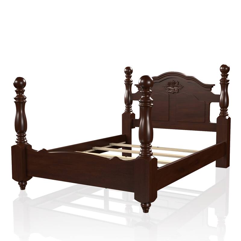 Furniture of America Weston Traditional Pine Four Poster Bed