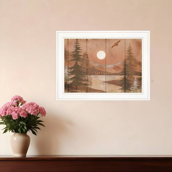 HomeRoots Full Moon II White Framed Print Wall Art - Bed Bath & Beyond ...