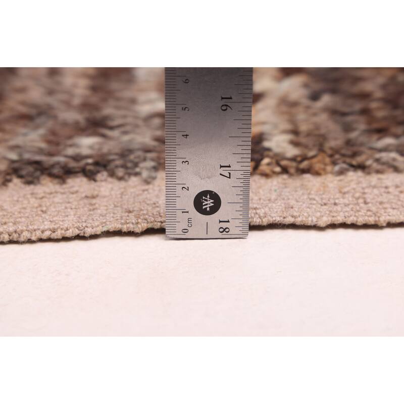 ECARPETGALLERY Hand-knotted Pak Finest Marrakesh Dark Brown Wool Rug - 7'10 x 10'3