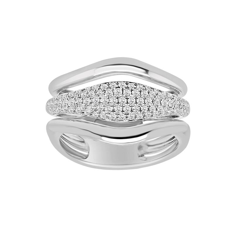 Auriya 14k Gold Lab Grown Round Diamond Pavé Wave Ring 0.50 ct. tw. (F-G, VS)