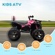 preview thumbnail 4 of 6, Kids Electric ATV with LED Lights and MP3 Player, 39" Four-Wheeler - Pink