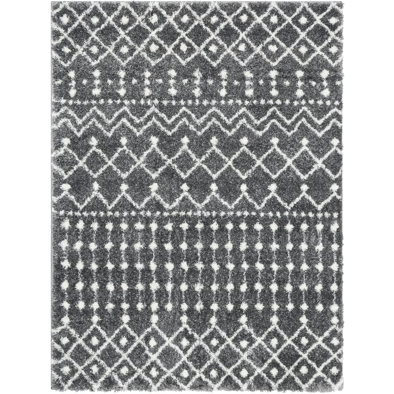 Well Woven Celeste Coimbra Moroccan Diamond Pattern Area Rug - 3' 11" x 5' 3" - Grey - Rectangle