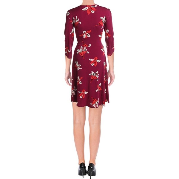 wrap dress 3 4 length sleeve