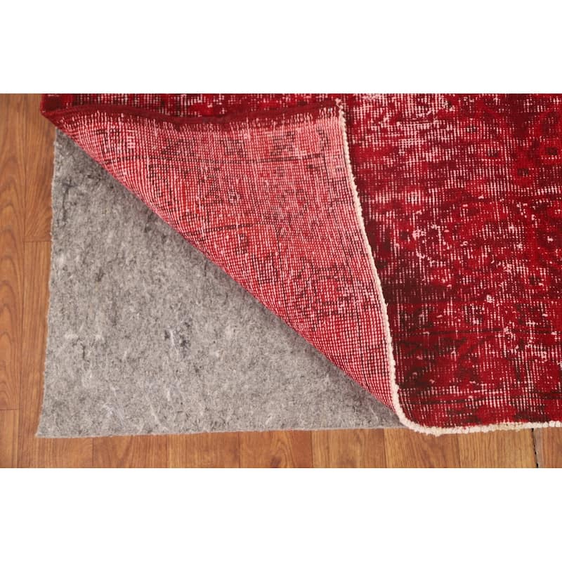 Over-Dyed Anatolian Distressed Turkish Vintage Handmade Wool Carpet - 3'10"x 6'10"