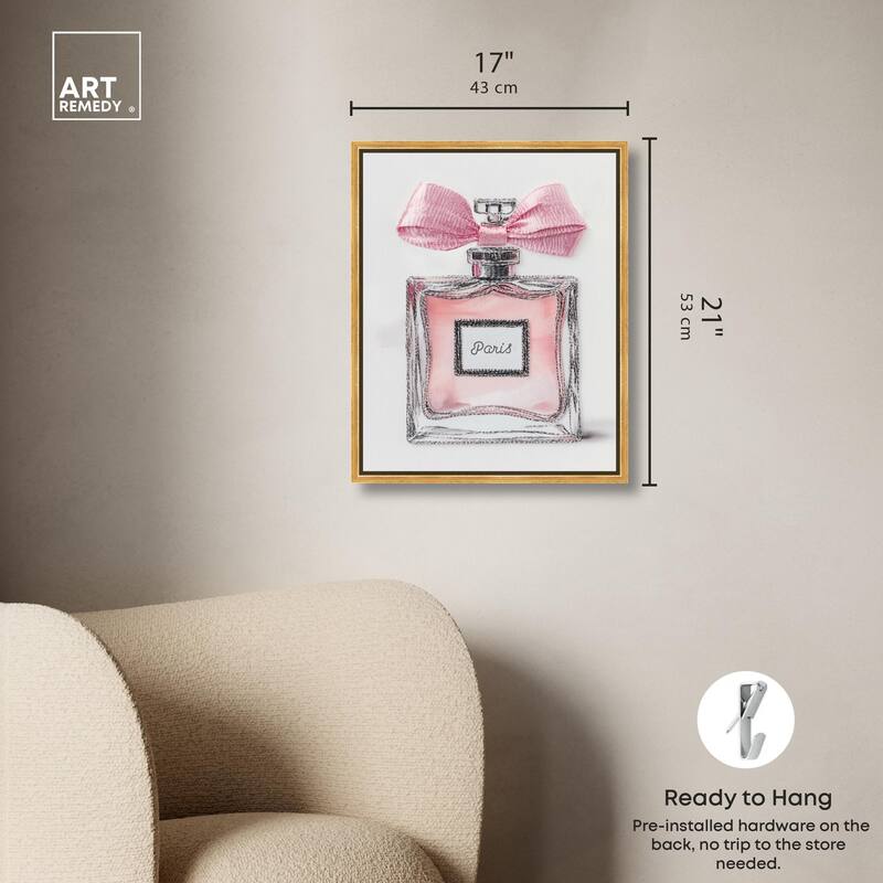 Simple Perfume Bow Canvas by Art Remedy