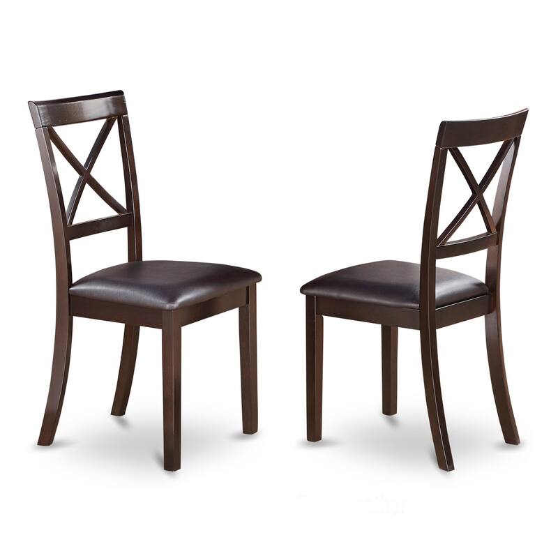 East West Furniture 5 Piece Kitchen Table Set- A Round Dining Room Table and Dining Chairs, Cappuccino (Seat Type Option)