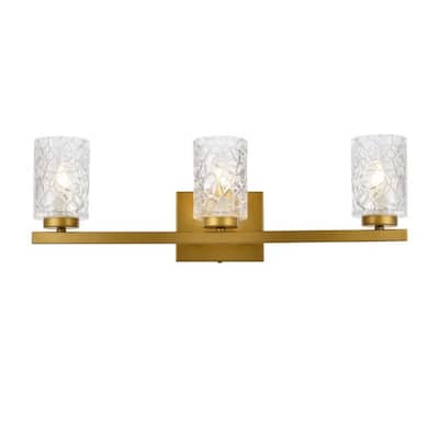 Elegant Lighting LD7027W24 Cassie 3 Light 24" Wide Vanity Light