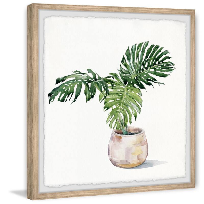Monstera Deliciosa Wall Art Print - Tropical Leaf Framed Painting - Home Decor Picture
