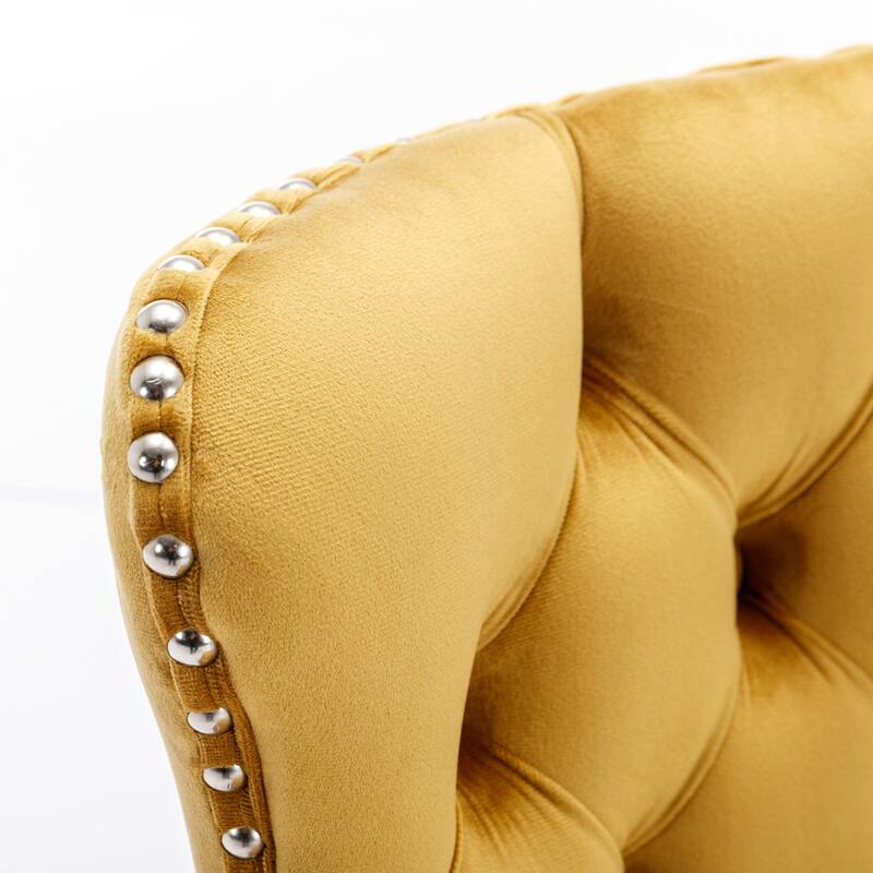 Swivel Velvet Barstools Adjusatble Seat Height , Upholstered Chrome base Bar Stools with Backs Tufted - N/A