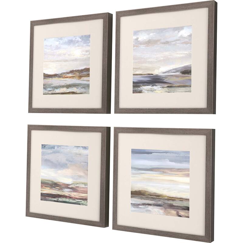 Tirwedd II S/4 Framed Art Giclee Under Glass - Blue