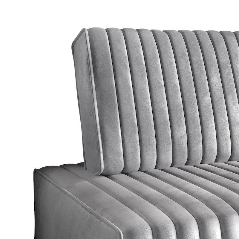 CraftPorch 2-Pieces Contemporary Clean-Line Linen Upholstered