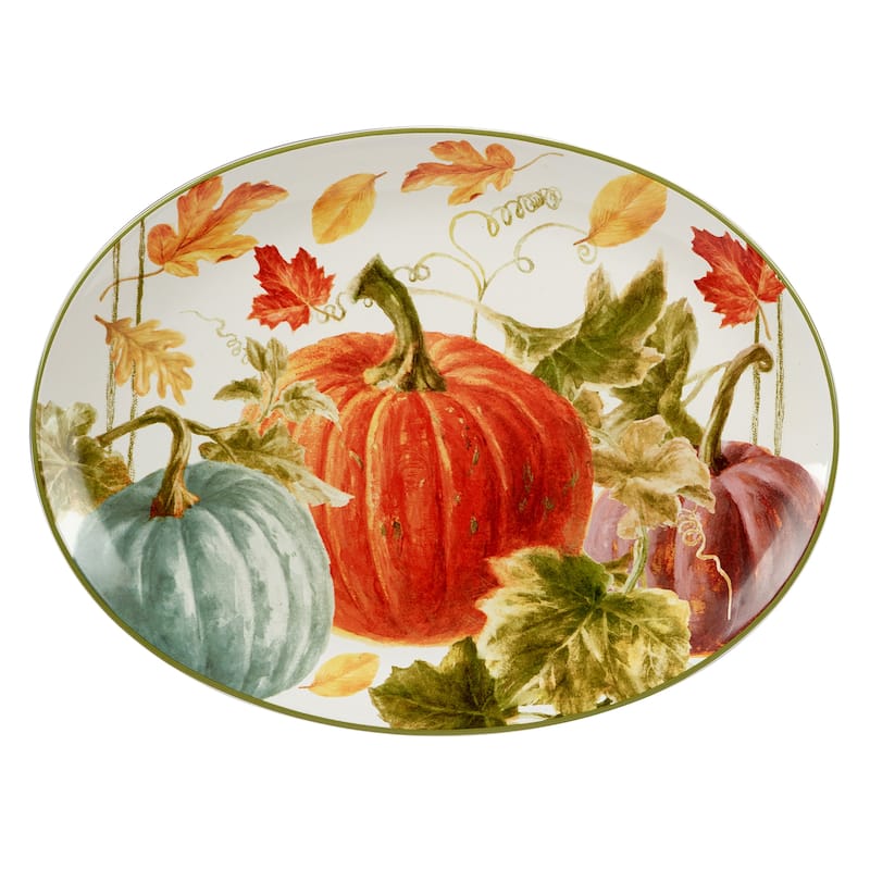 Certified International Autumn Harvest 16-inch x 12-inch Oval Platter - 16" x 12" x 1.25"