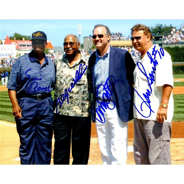 Ernie Banks Ron Santo Ryne Sandberg Billy Williams Chicago Cubs 8x10 Photo