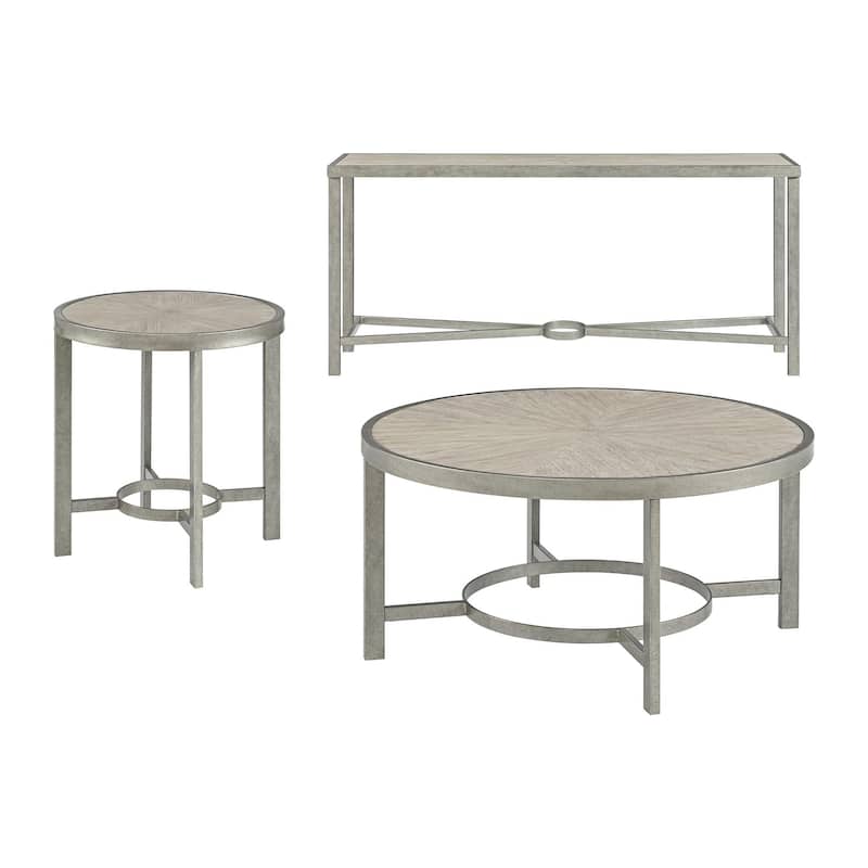 Corfu White Oak Wood Top Sofa Console Table with Metal Frame