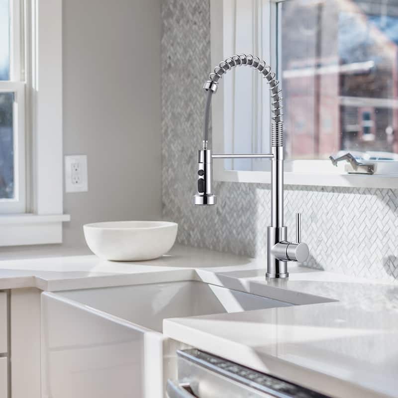 WOWOW Commercial Pull Out Sprayer Kitchen Faucet
