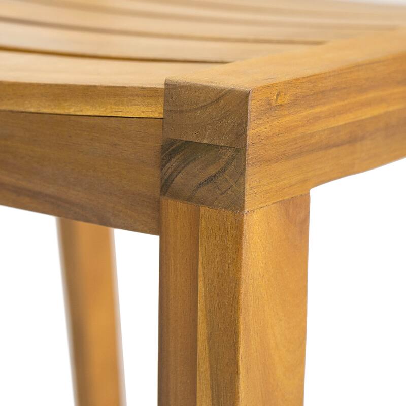 Roomfitters Outdoor Acacia Wood Dining Side Chairs, Patio Kitchen Seating Set of 2, Teak Finish
